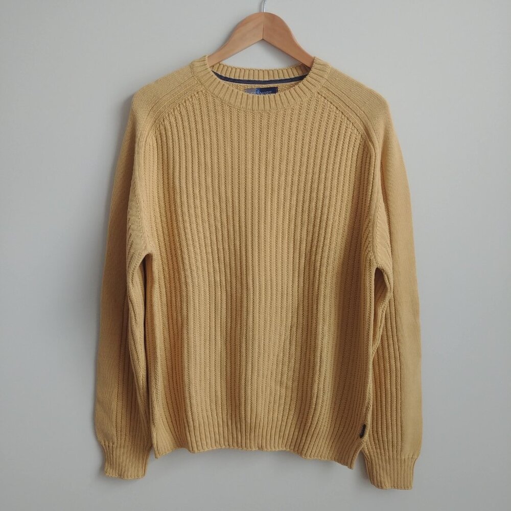 Vintage made in Italy Men's Large merino wool blend thick yellow sweater